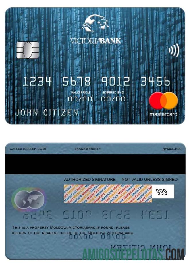 Moldova Victoriabank Mastercard template